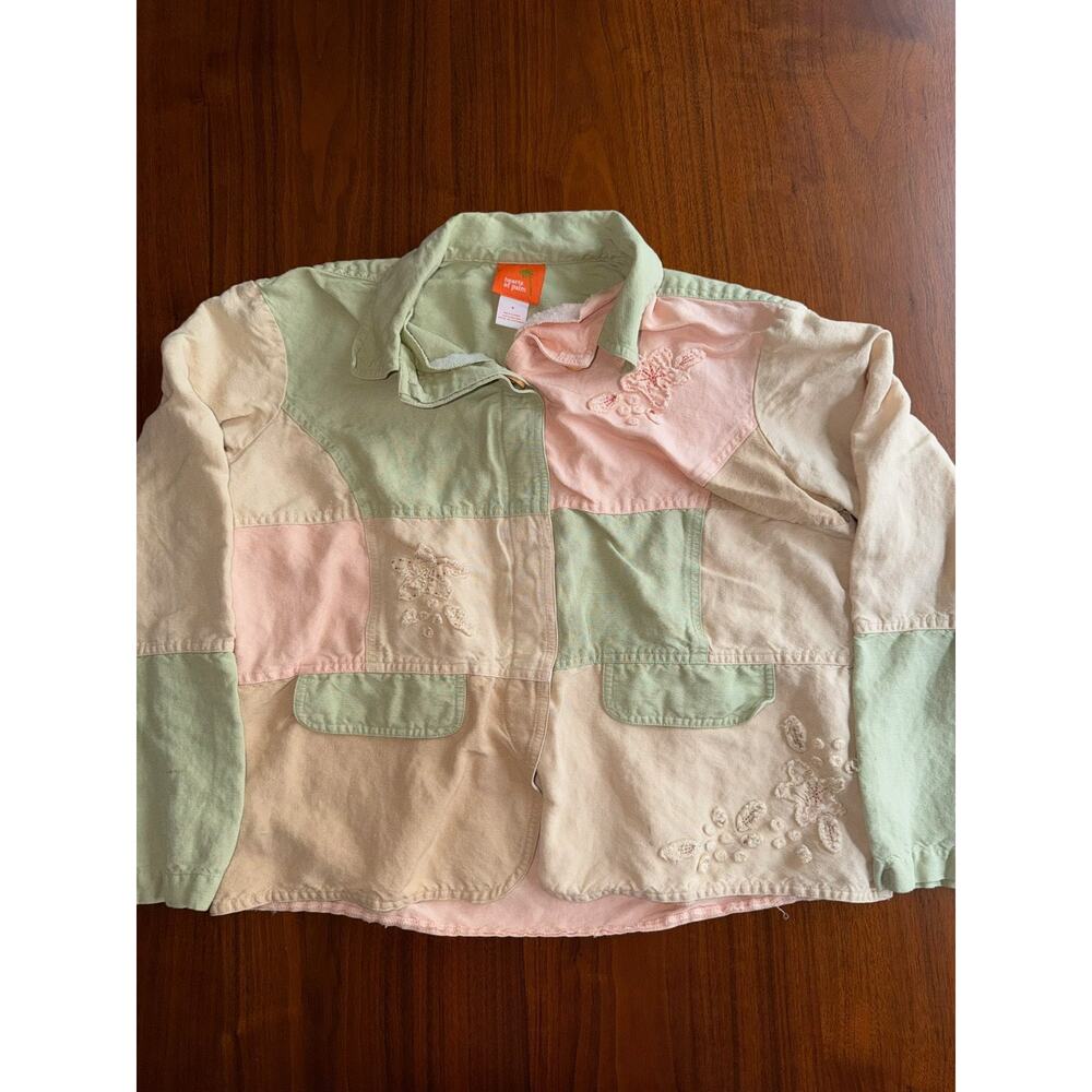 Hearts of Palm Women's Patchwork Linen Blend Jacket - Size 8